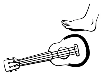 ukulele and a foot